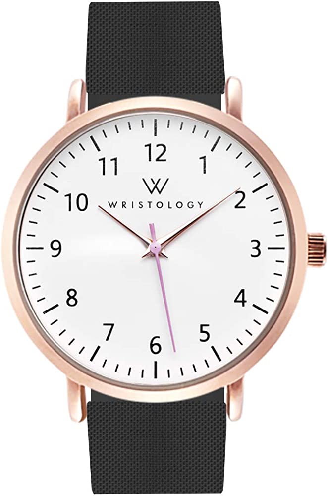 Wristology 19 Options - Maxi Numbers Watch, Silicone Band - Interchangeable Silicone Strap - Easy to Read Analog Face with Second Hand for Women, Men, Nurses, Teachers, Seniors, EMT Olivia - Image 1